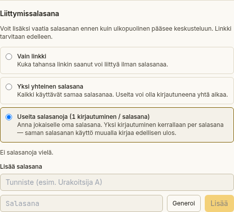 Salasana useita