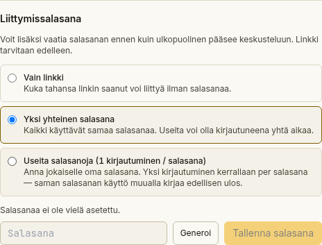 Salasana yksi
